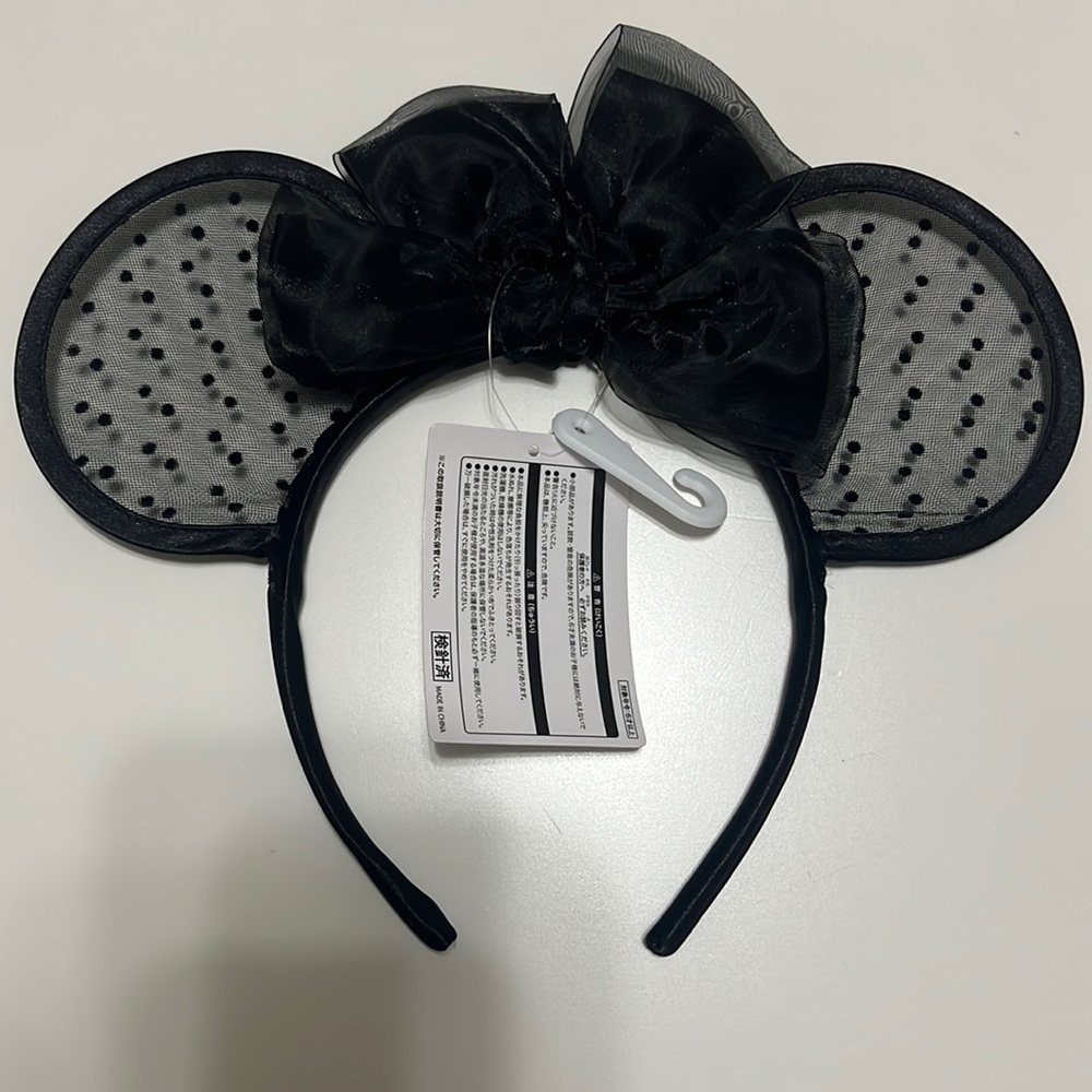 DISNEY - Lace monochrome Minnie ears! Exclusive to Disney Sea Tokyo! NWT!